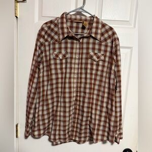 Wrangler Men's Plaid Button Up Shirt XXL